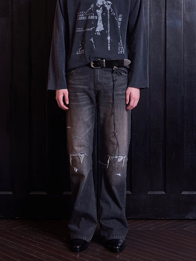 VLABMADE Mid-Rise Distressed Bootcut Jeans