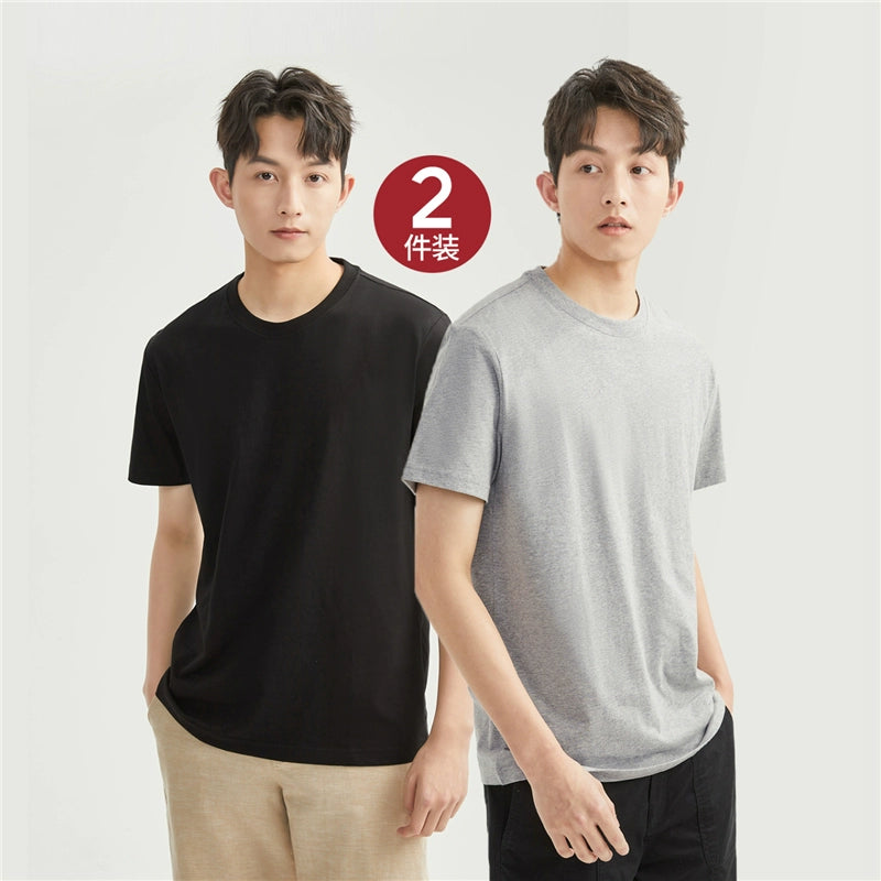 Giordano -Pack Solid Cotton Crew Neck Tee