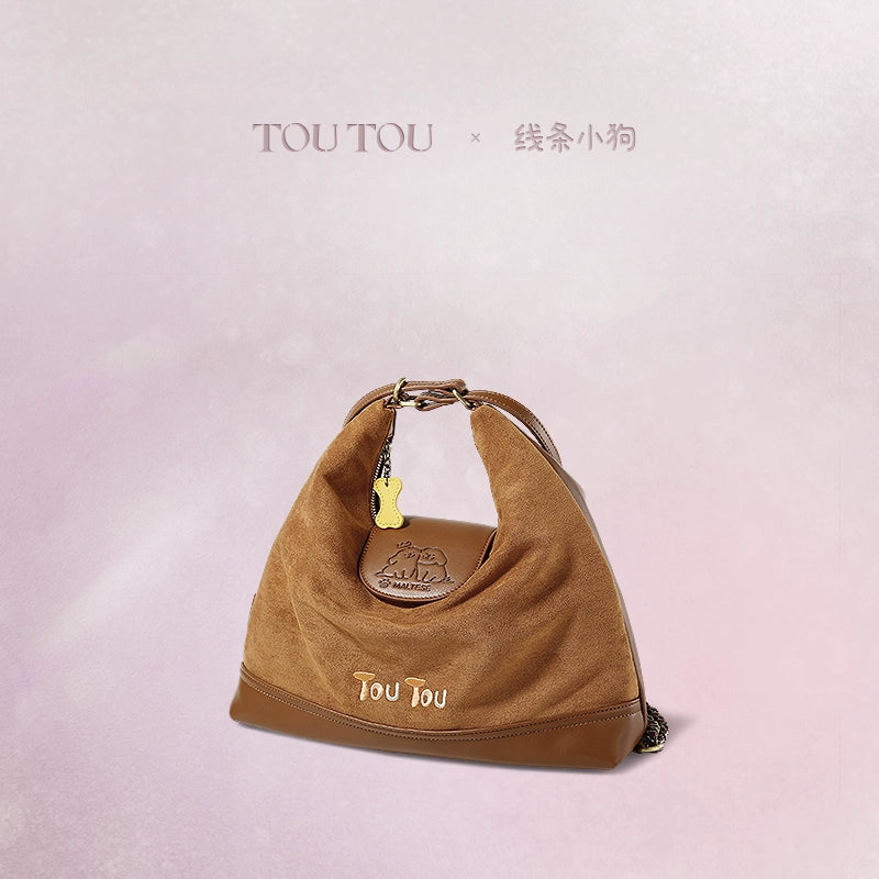 TOUTOU Faux Leather Zip-Top Tote Bag
