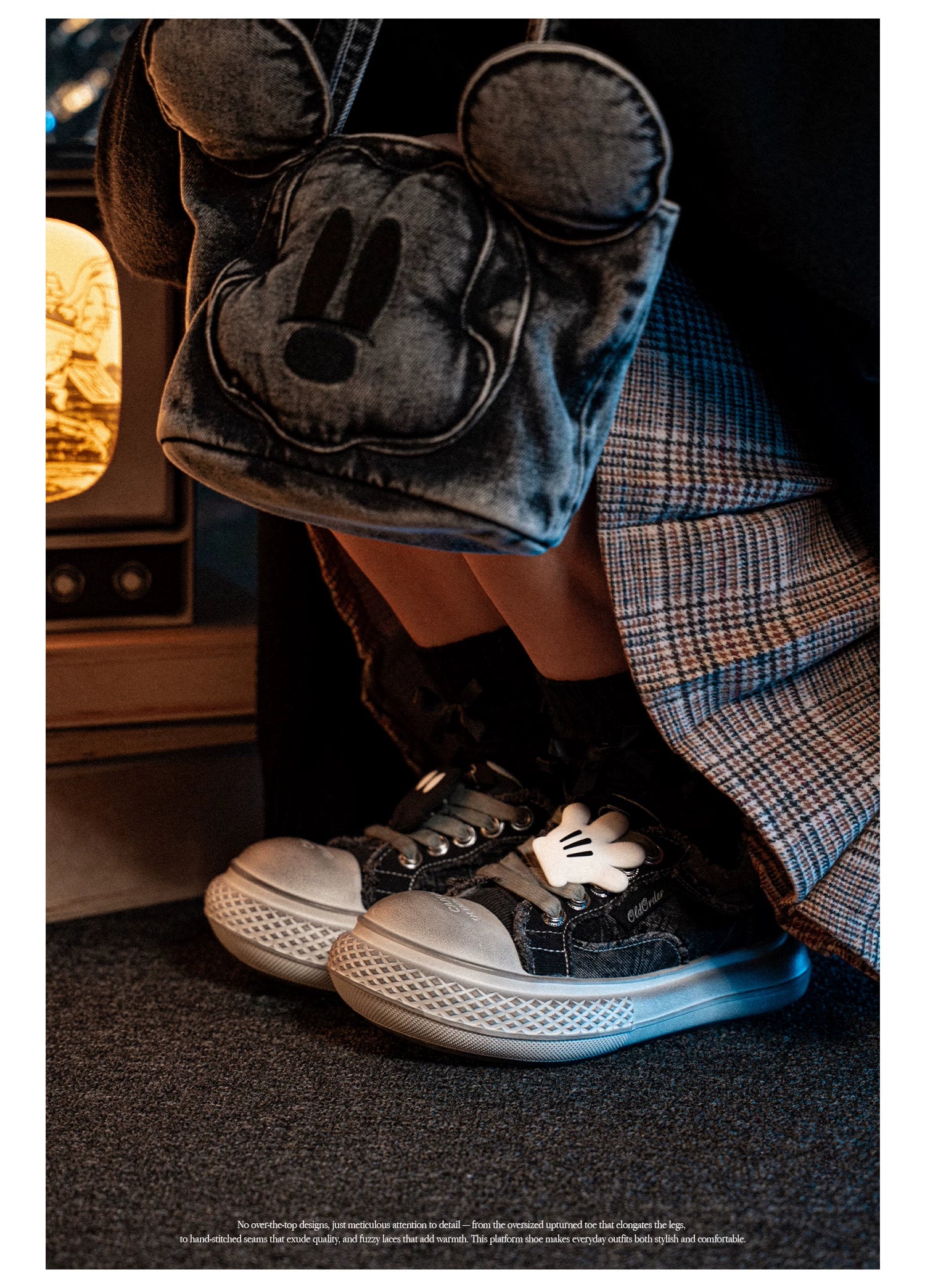 OLD ORDER Canvas Chunky Platform Sneaker