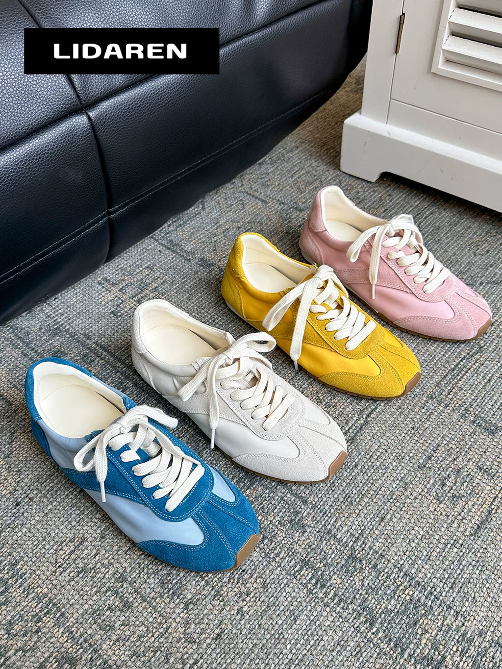 Lidaren Produced Suede Lace-Up Round-Toe Derby