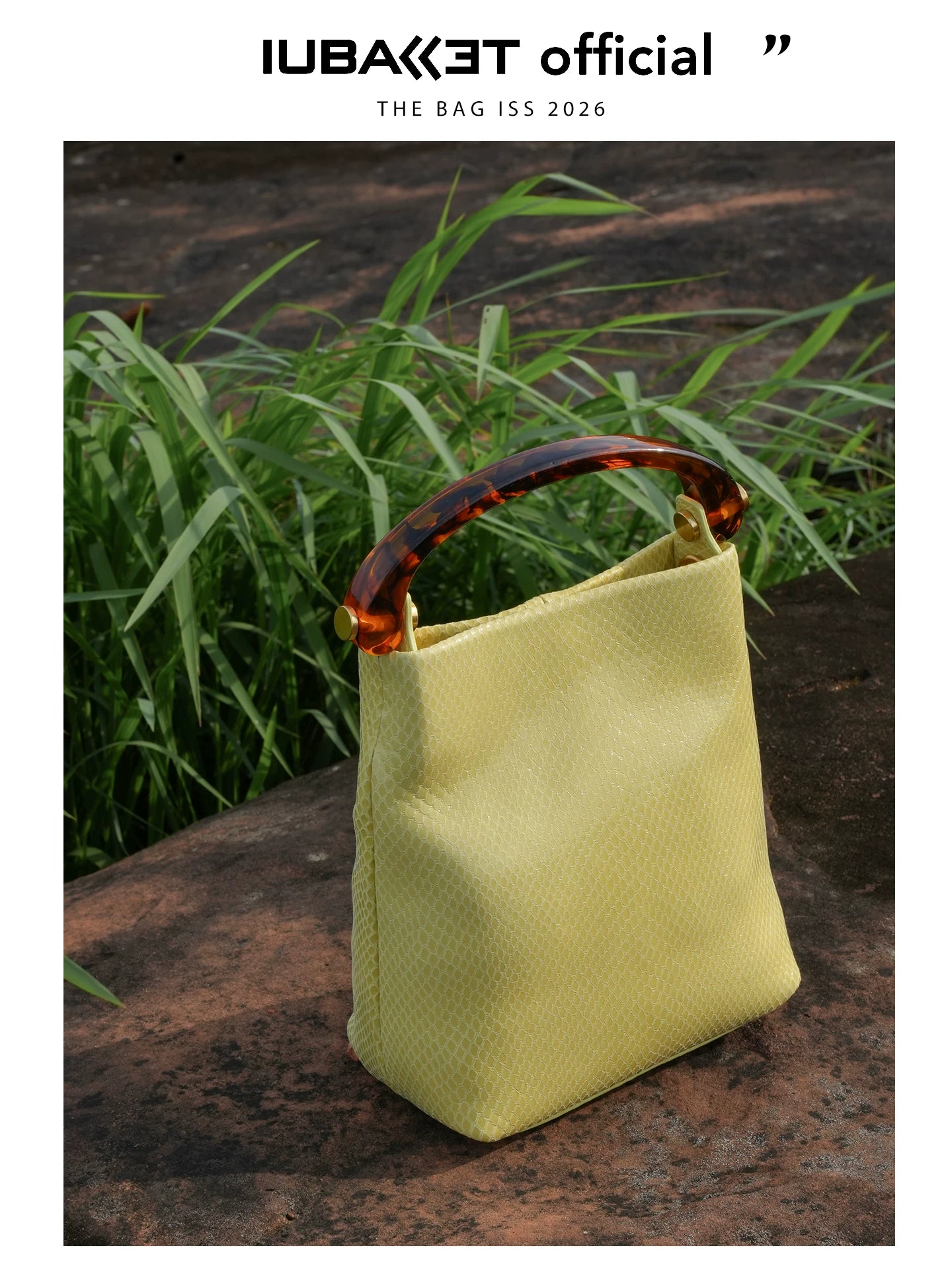 IUBALLET Vintage Snake Print Leather Bucket Bag