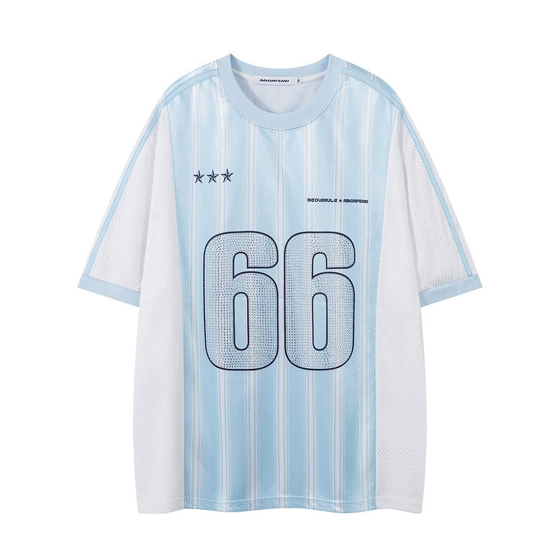 BeOurRule Flash Drill Mesh V-neck Loose Tee