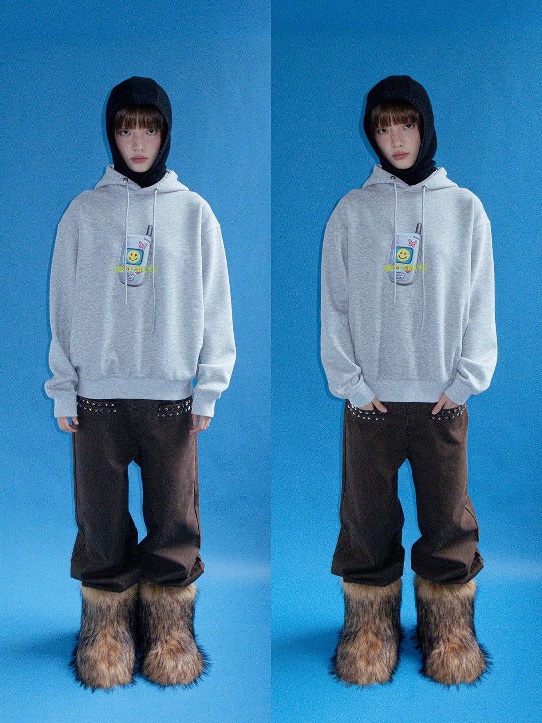 FUNKYFUN Star Rivet 400g Loose Straight Cargo Pants