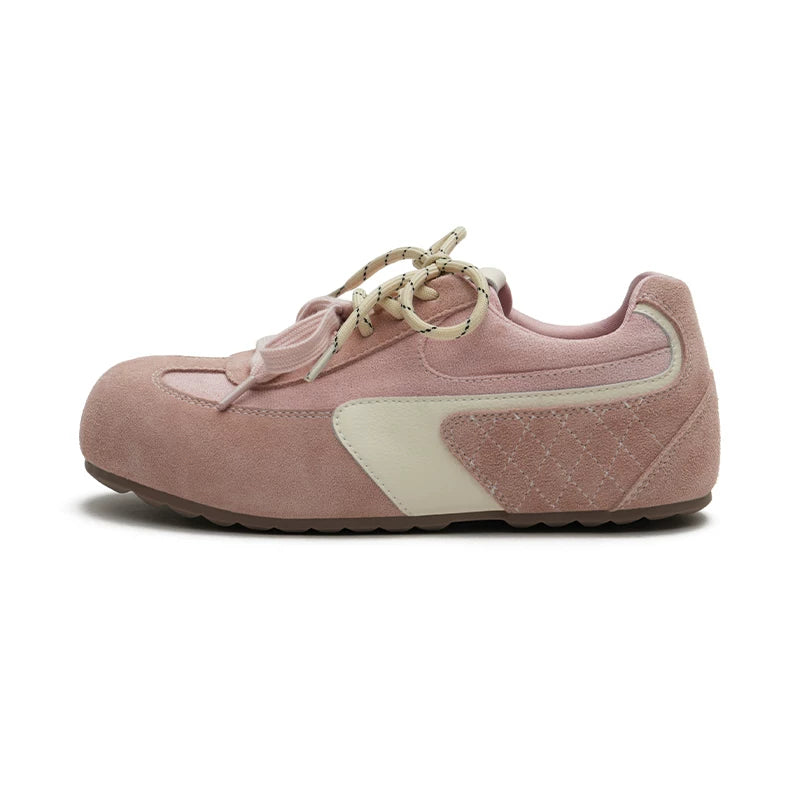 MASOOMAKE Suede Lace-Up Round-Toe Training Sneaker