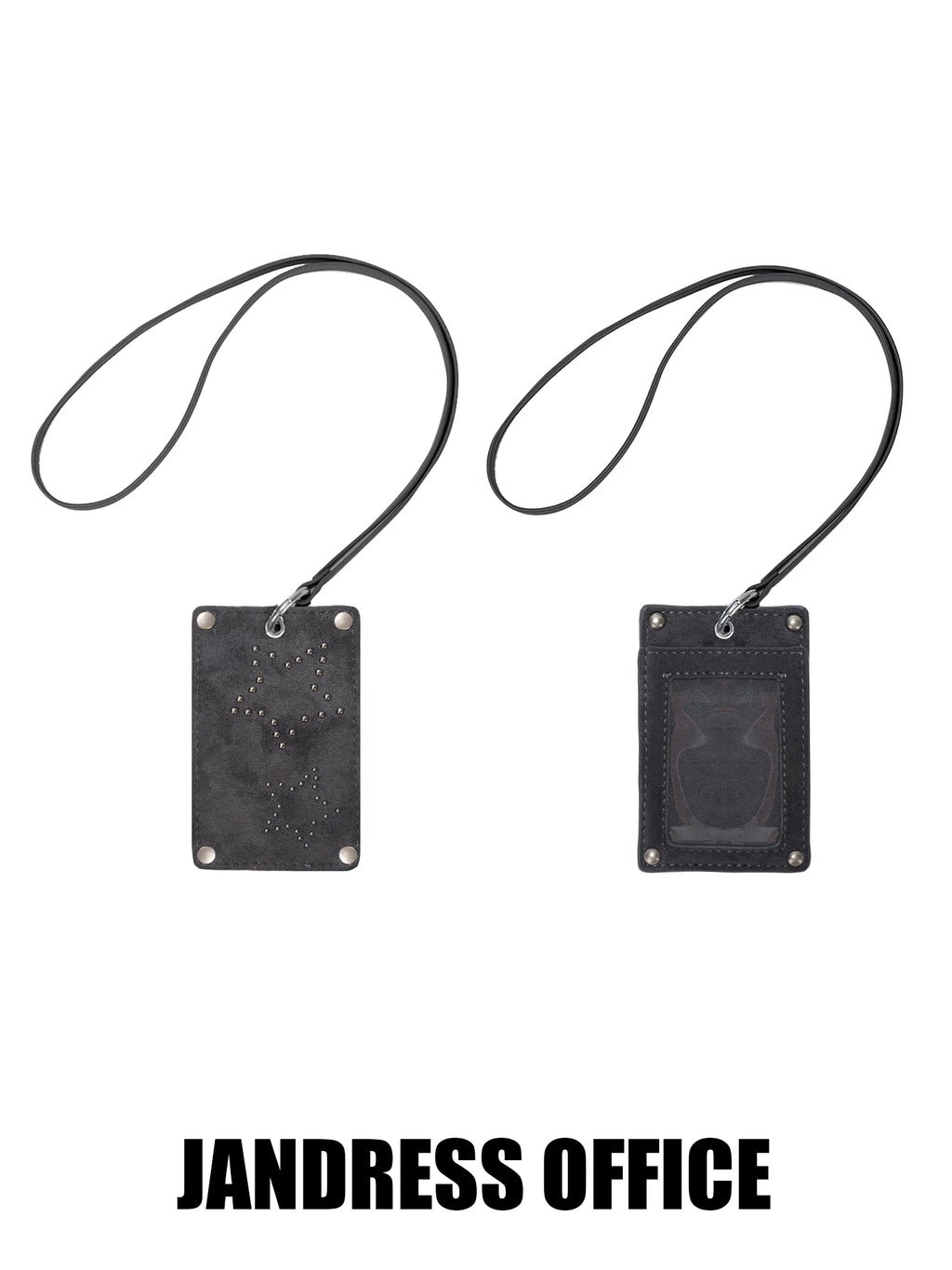 JANDRESS Black Faux Leather Card Holder