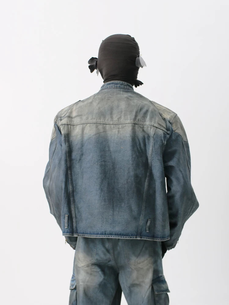 NUndeFineD Shoulder Pad Denim Used Coat