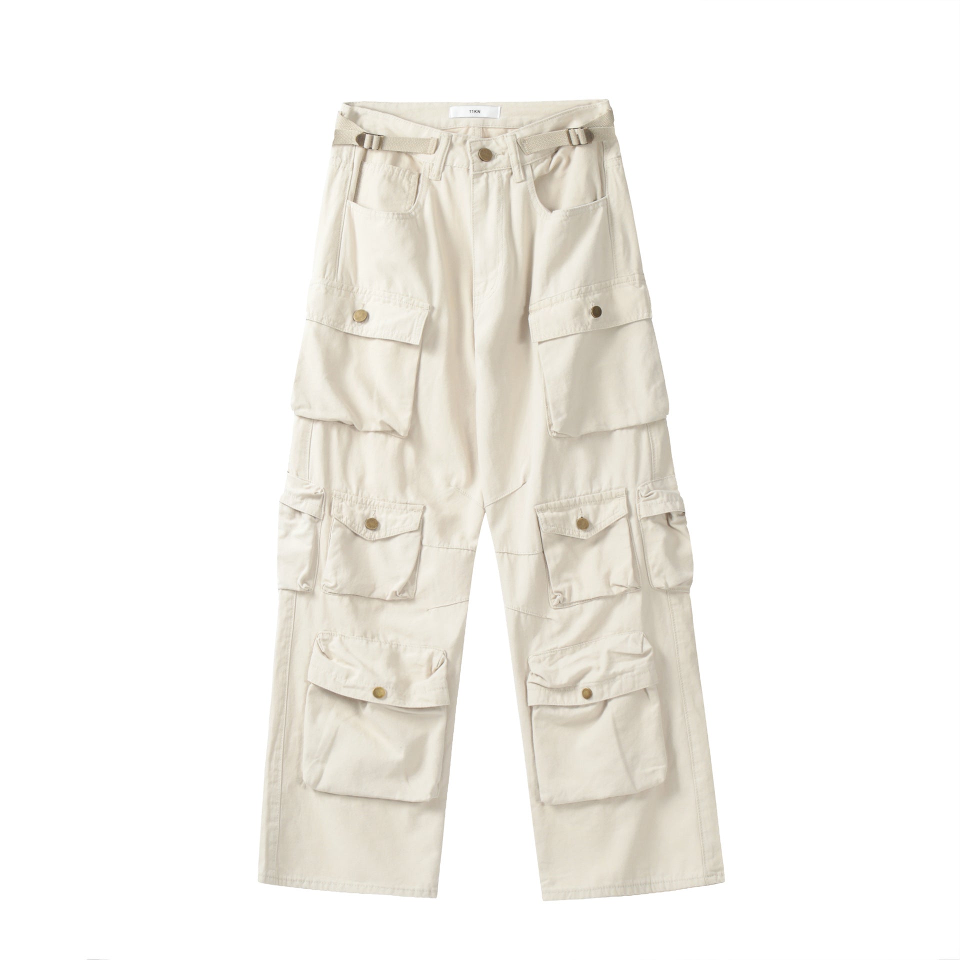 11KN army straight multi-pocket wide-leg pants