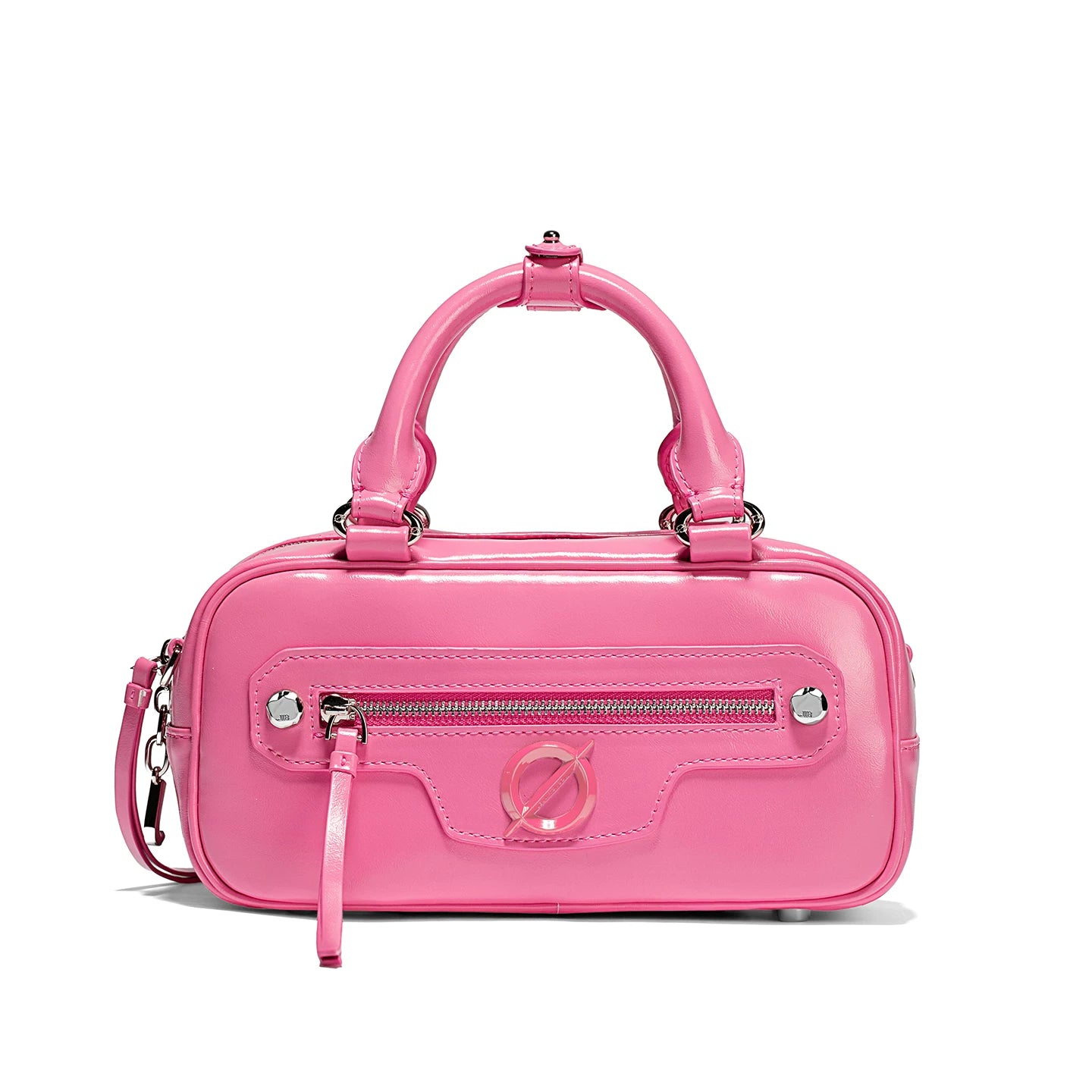 JELLY TOYBOY Hot Pink Faux Leather Zip-Top Boston Bag