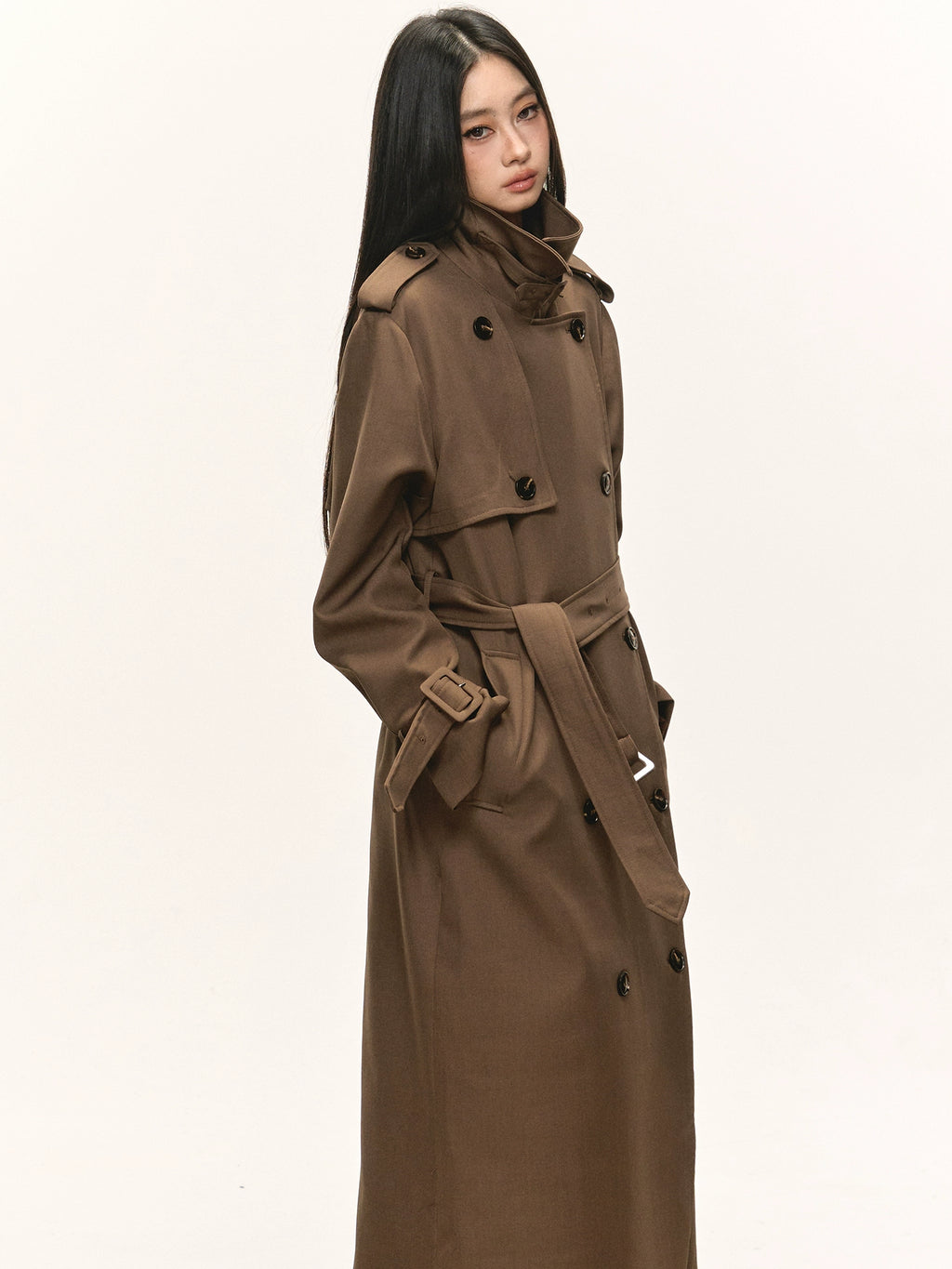 Anna Aneae Long Double-breasted Temperament Premium Coat