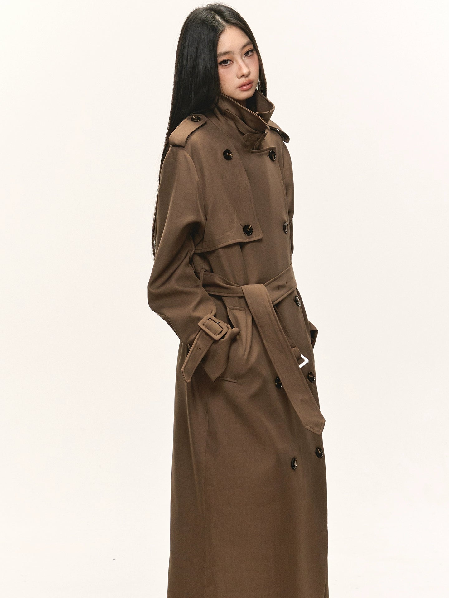 Anna Aneae Long Double-breasted Temperament Premium Coat