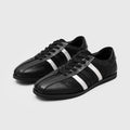 RZAAZ Leather Square-Toe Lace-Up Retro Trainer