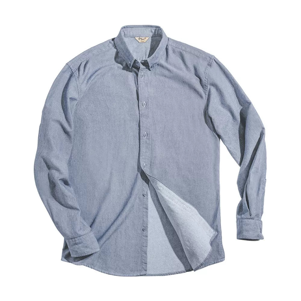Madden retro polished long-sleeved cotton thin shirt