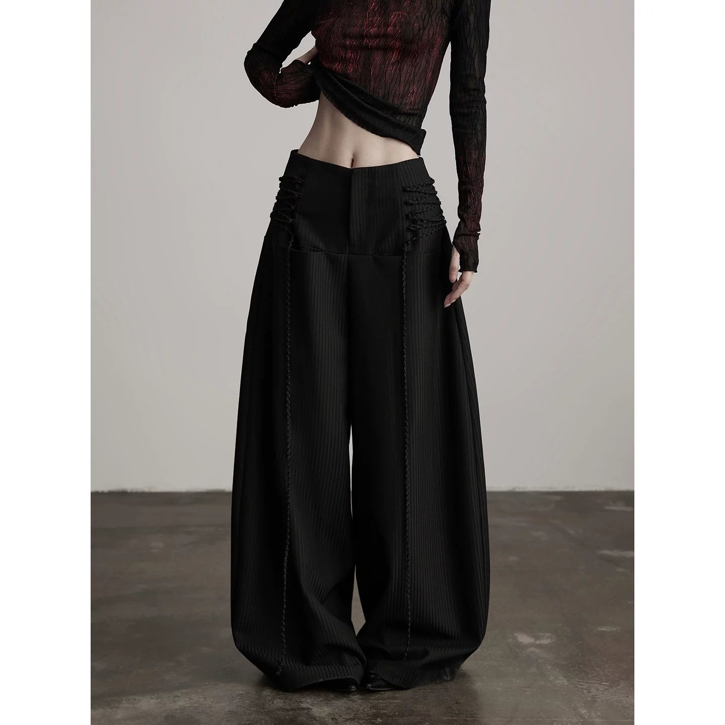 INDULGE Lace-up Scimitar Wide-leg pants