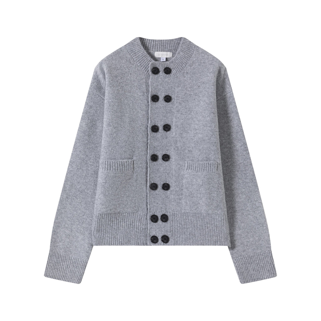 VLABMADE Double-Breasted Wool-Blend Loose Knit Cardigan