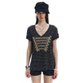 FayChui Palace Pearl Knotted Striped Breathable Tee