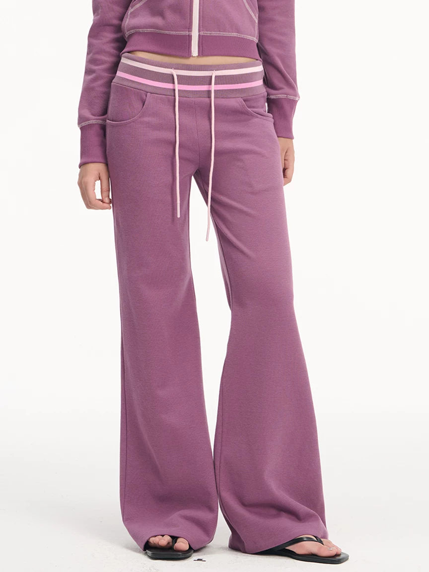 LINY LIBERTY Colorblock Loose Hoodie and Wide-Leg Pants Set