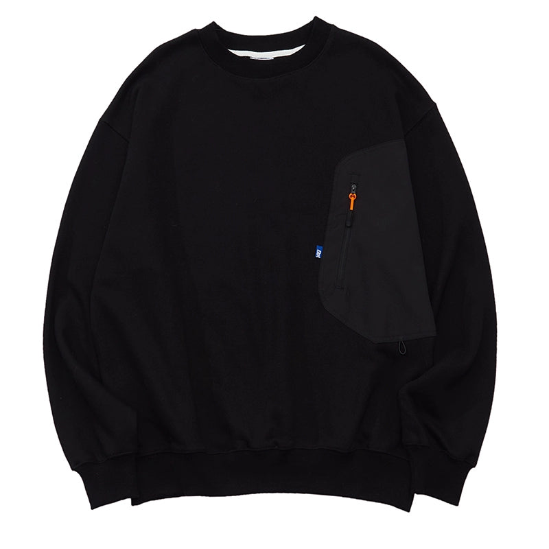 Battles Stitching Zipper Pocket Thick Needle Embroidered Sweater