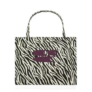Crying Center Zebra Print Faux Leather Open-Top Shoulder Bag