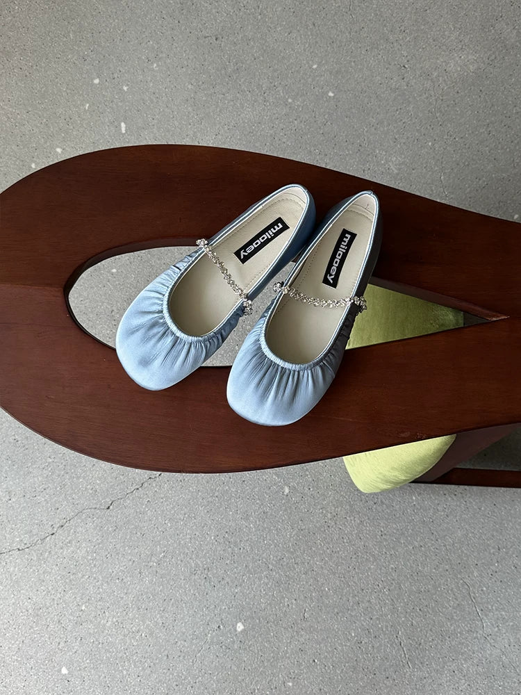MILOOEY Rhinestone Strap Mary Jane Ballet Flat