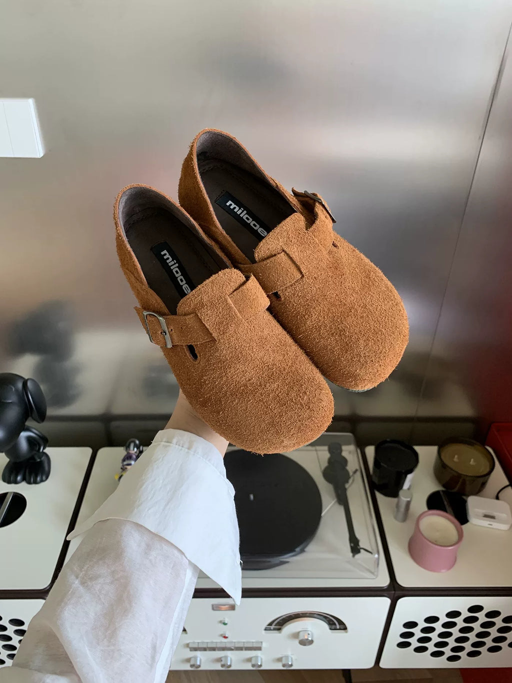 MILOOEY Fur-Lined Sheepskin Slip-On Loafers