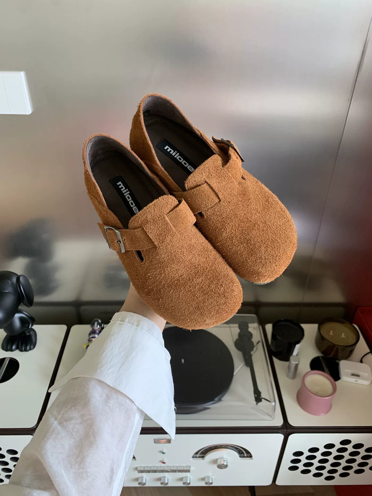 MILOOEY Fur-Lined Sheepskin Slip-On Loafers