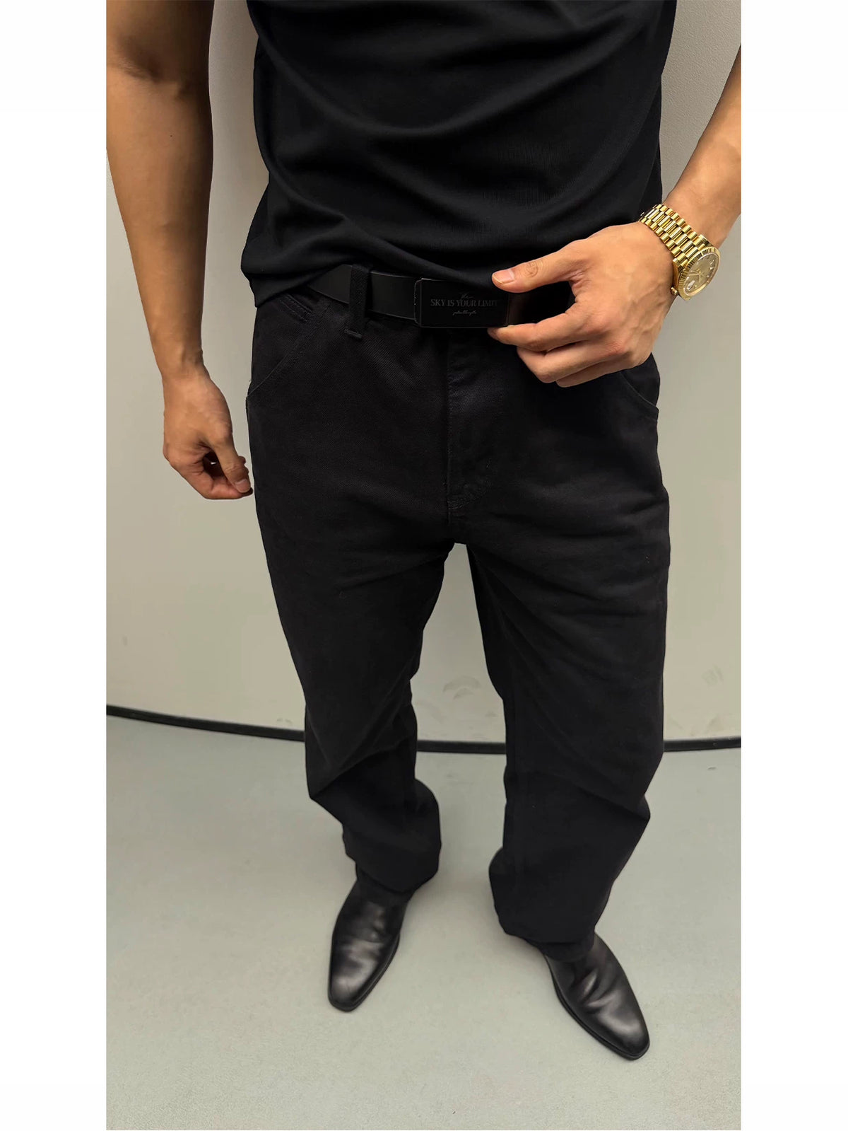 GTAL Asut Dye 14oz Wrinkle-Resistant Straight-Leg Trousers
