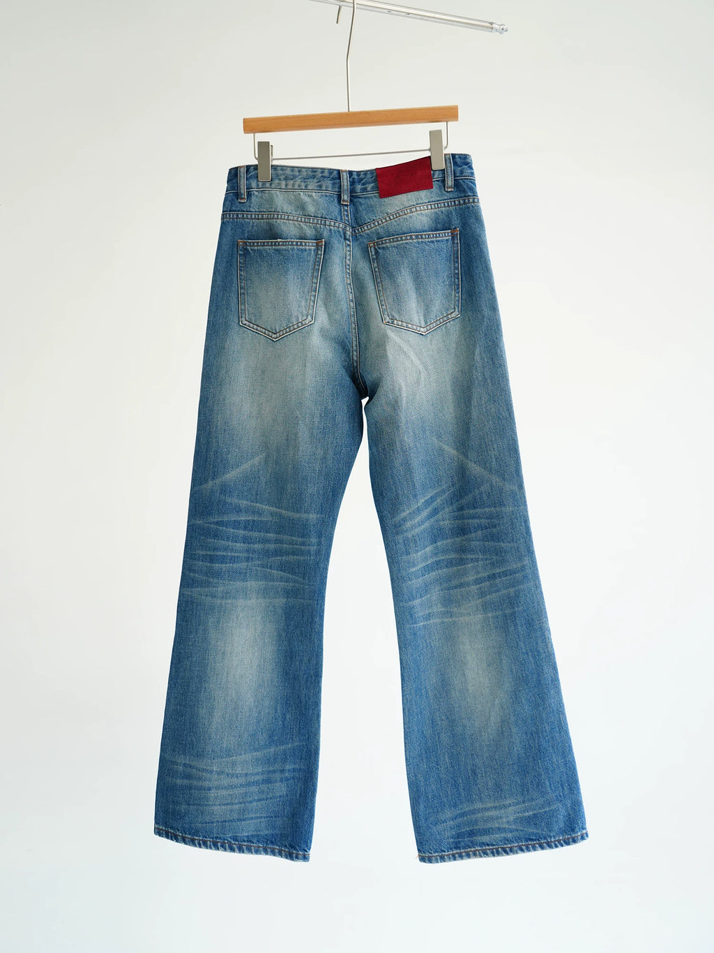 SOUTH FISH Ice Blue Gradient Distressed Straight-Leg Jeans