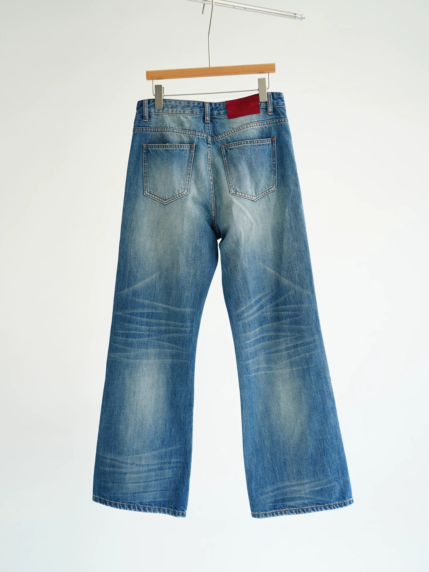 SOUTH FISH Ice Blue Gradient Distressed Straight-Leg Jeans