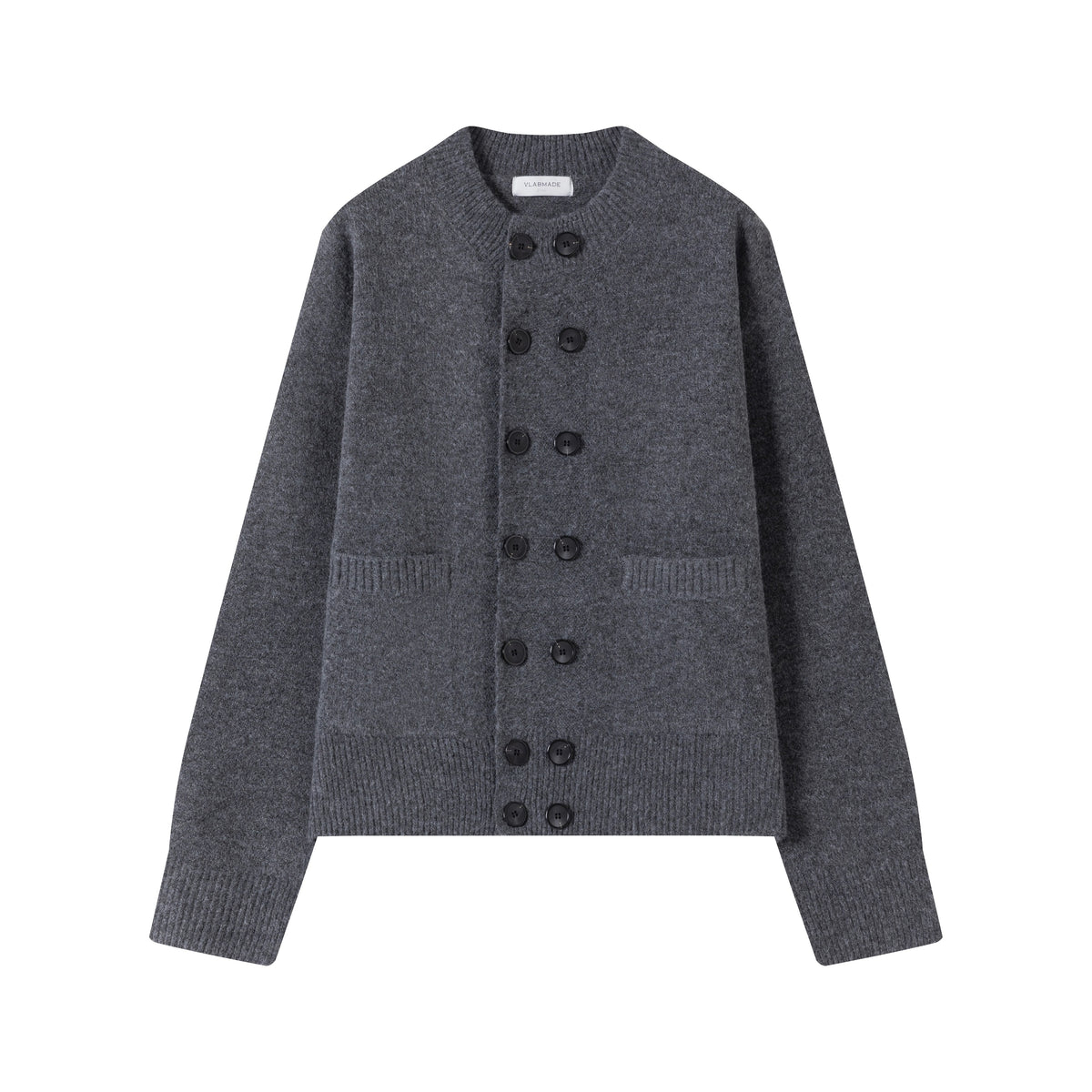 VLABMADE Double-Breasted Wool-Blend Loose Knit Cardigan