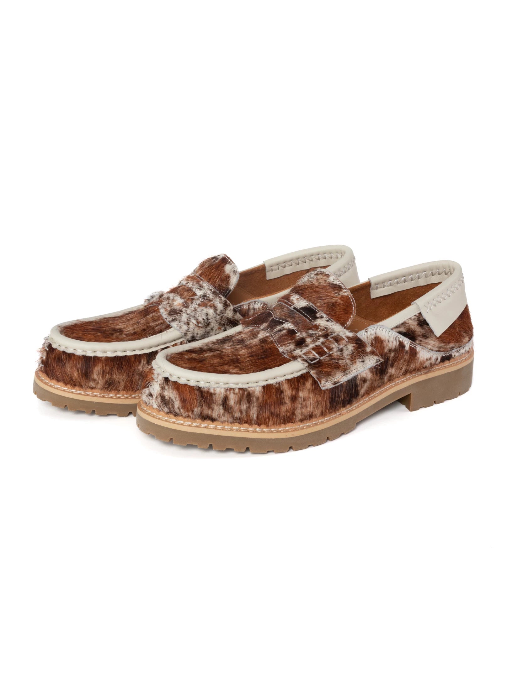 DYZZYMOTIF Vintage Horsehair Leopard Print Casual Loafers