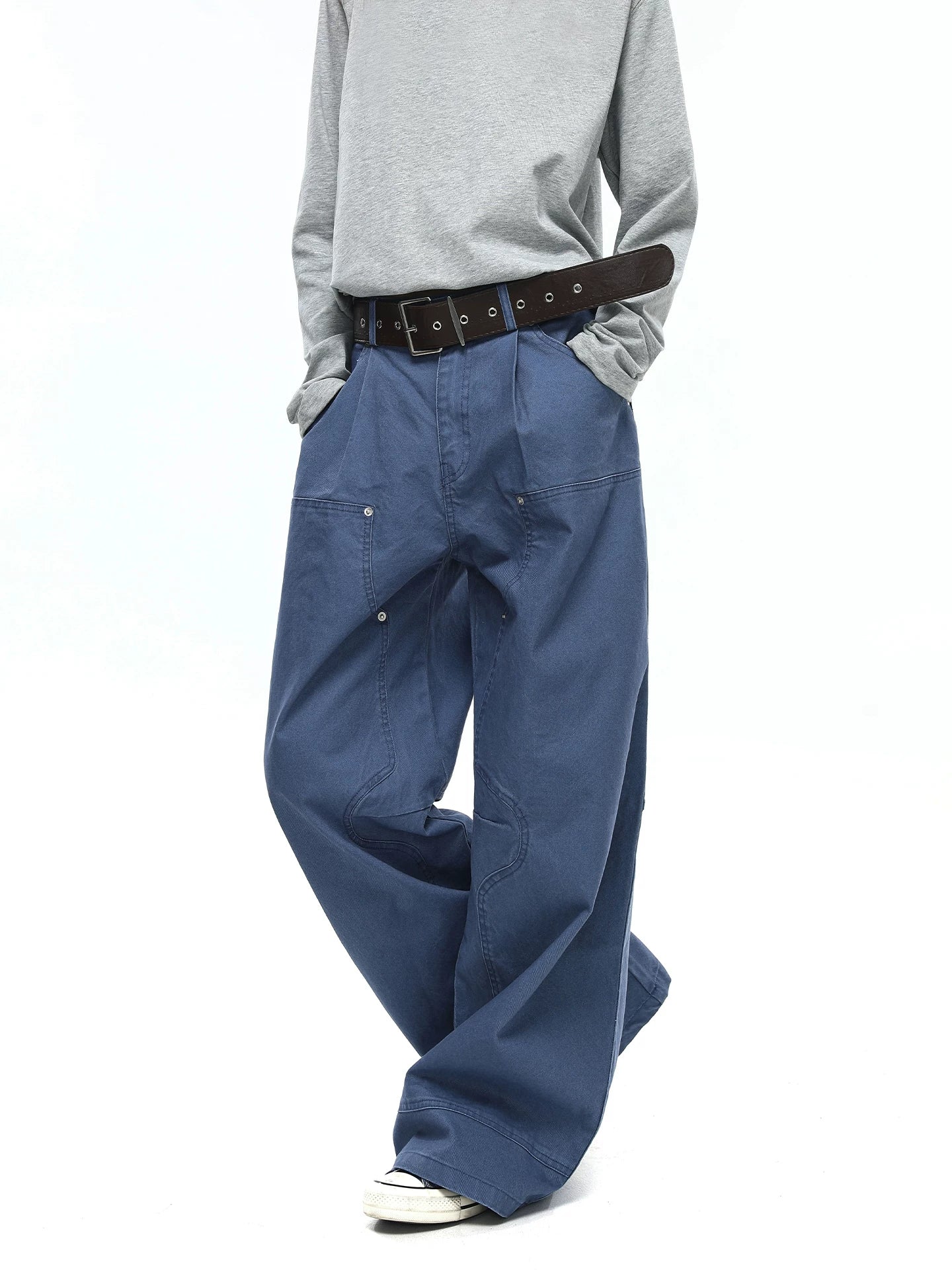 TRUQUEST Vintage Wide Leg Loose Straight Overalls