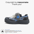 MASOOMAKE Suede Velcro Platform Wide-Toe Sneaker