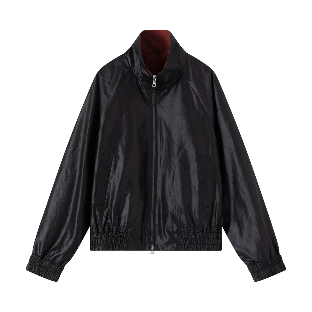 VLABMADE Vintage Waxed Coating Loose Zip Windbreaker Jacket