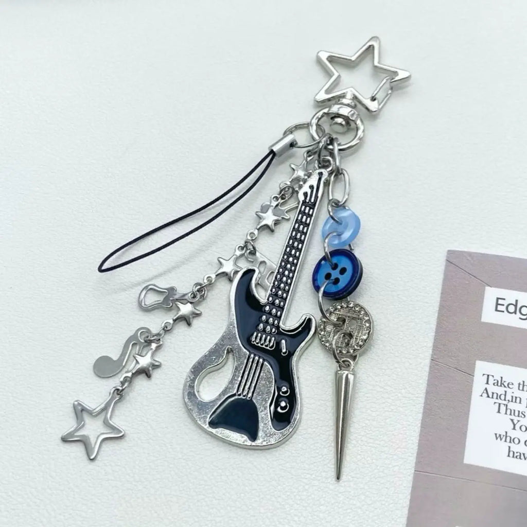 XTZ Retro Mini Bass Handmade Beaded Keychain Charm