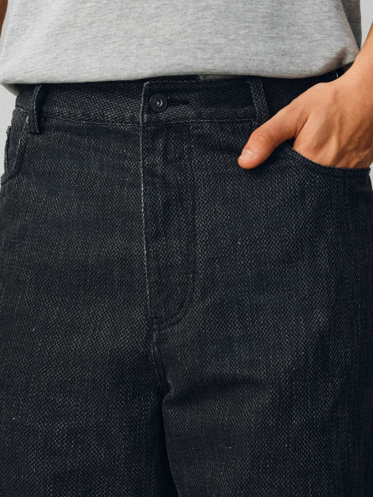 NONRADICAL Waxed Ramie-Blend Straight-Leg Washed Jeans