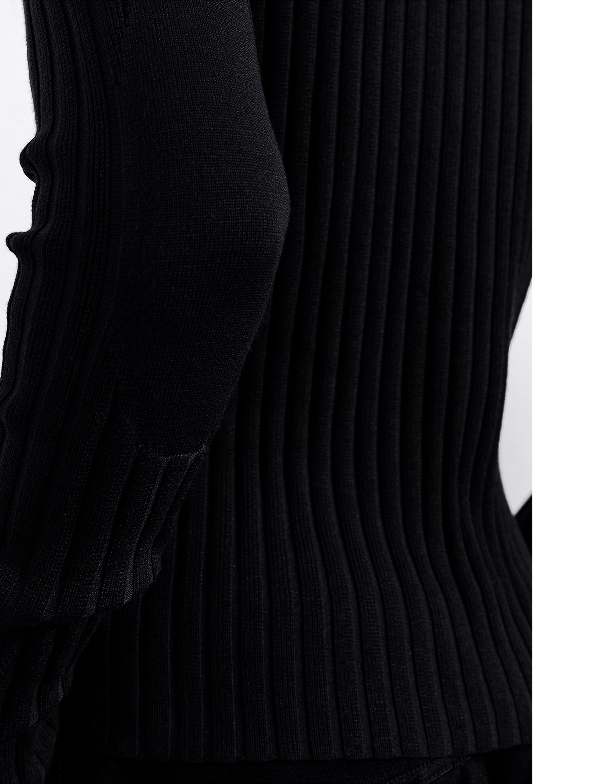 BEVAN UP Black Textured Slim-Fit Knit Sweater