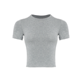 ABMY Crew Neck Front Shoulder Versatile Slim Waist Tee