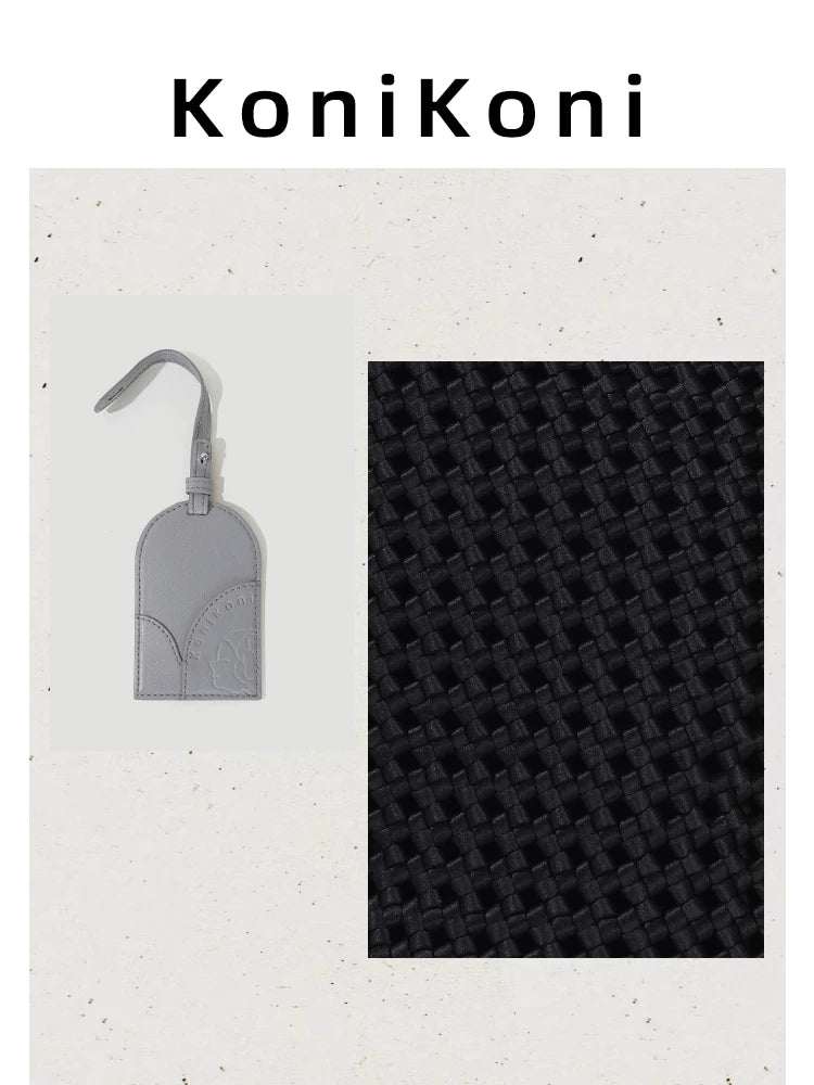 KoniKoni Black Woven Bucket Bag - Shoulder & Underarm