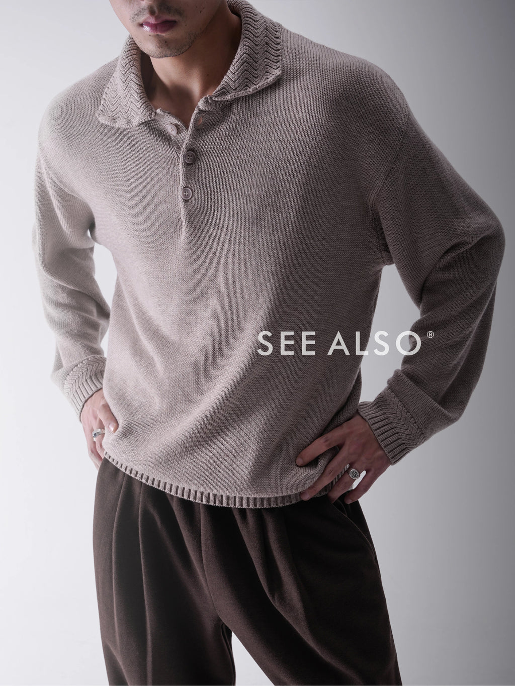 SEE ALSO Casual Thermal Threaded Polo Sweater
