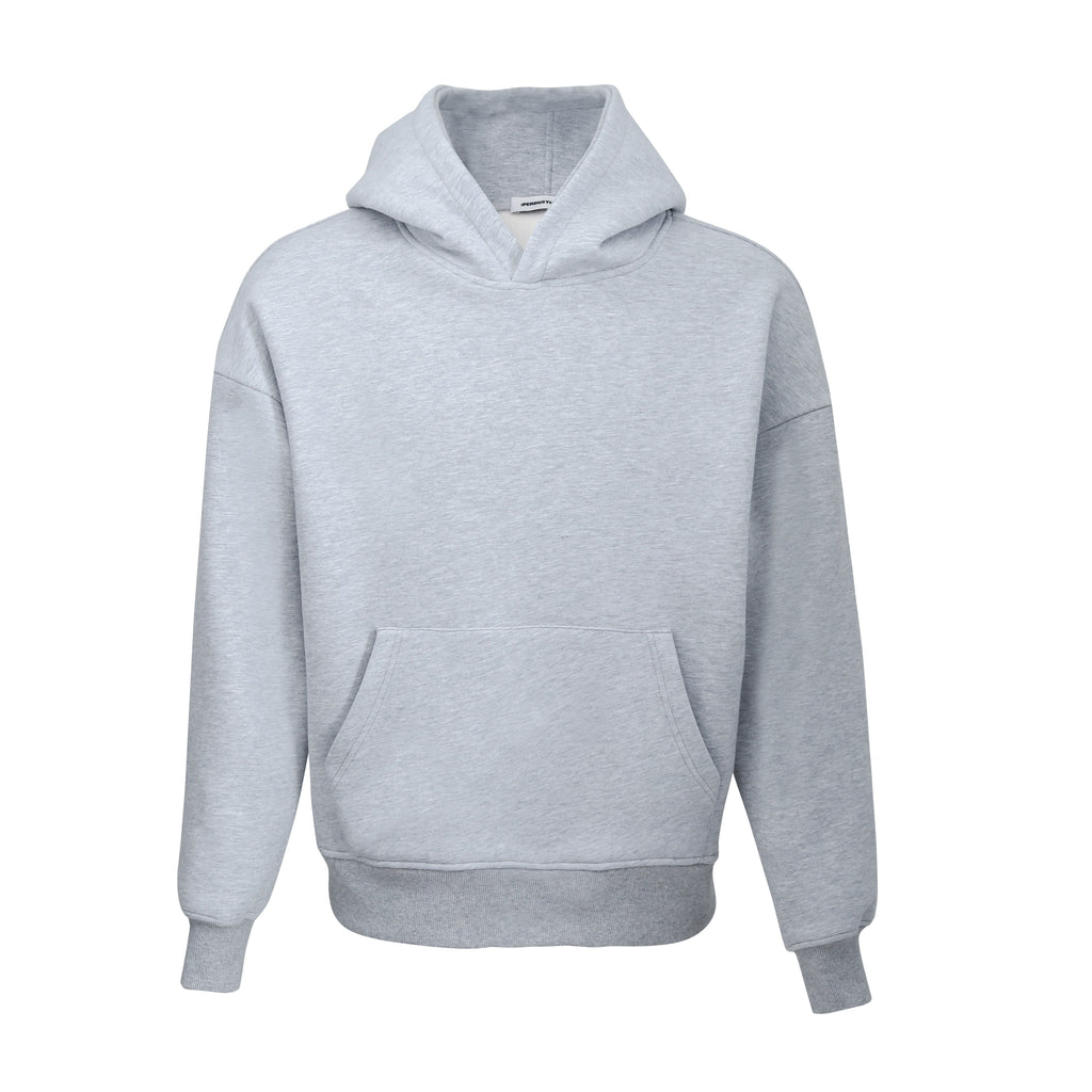 PERDU Silver Fox Fleece Loose Pullover Fleece Hooded Sweater