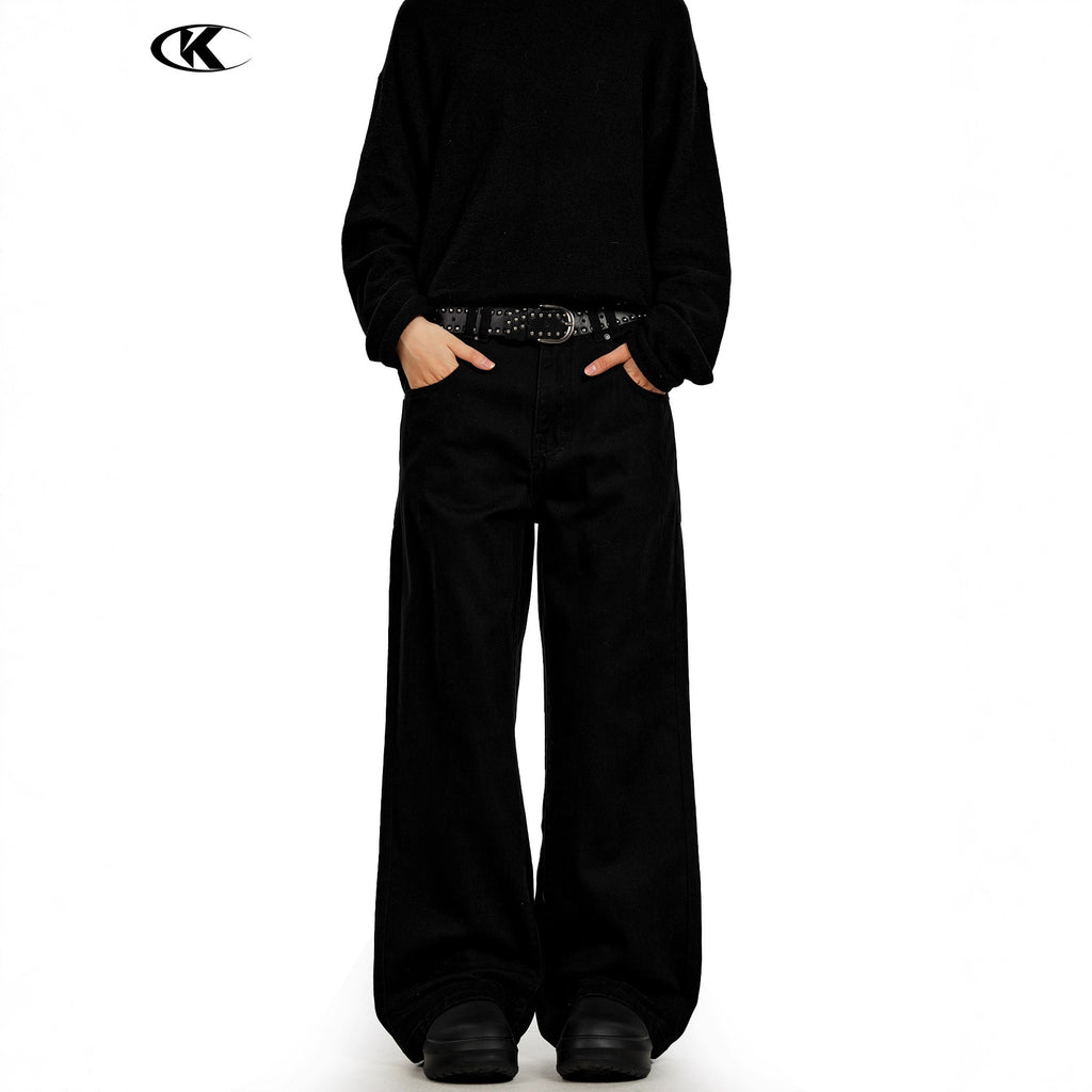 11KN Multi-Pocket High-Waist Straight-Leg Work Pants