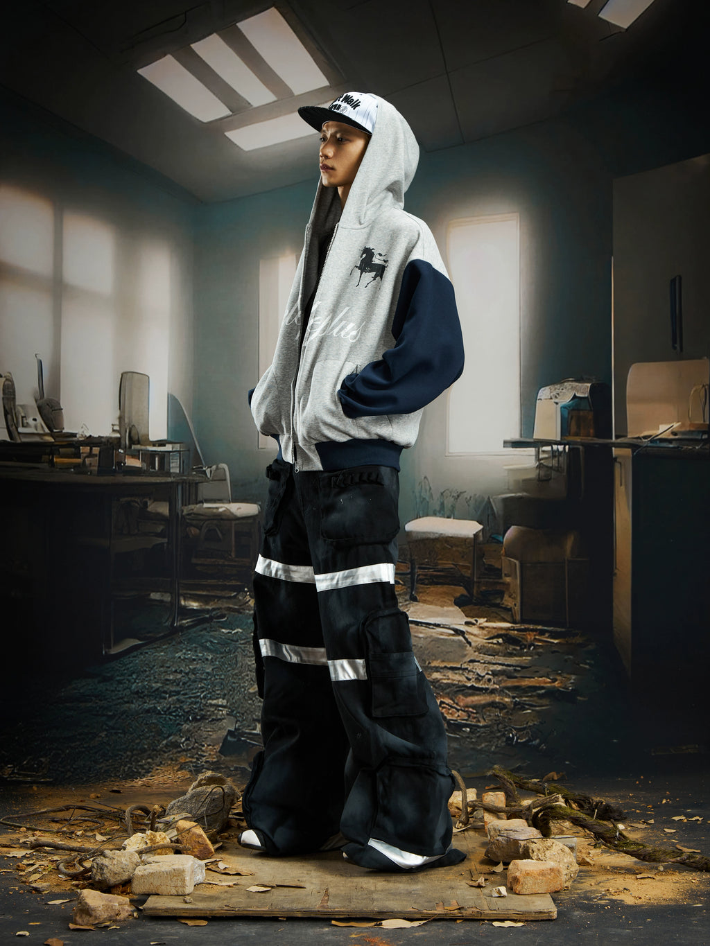 NOMANIAI Versatile Contrasting Color Stitching To Make Old Printed Jackets