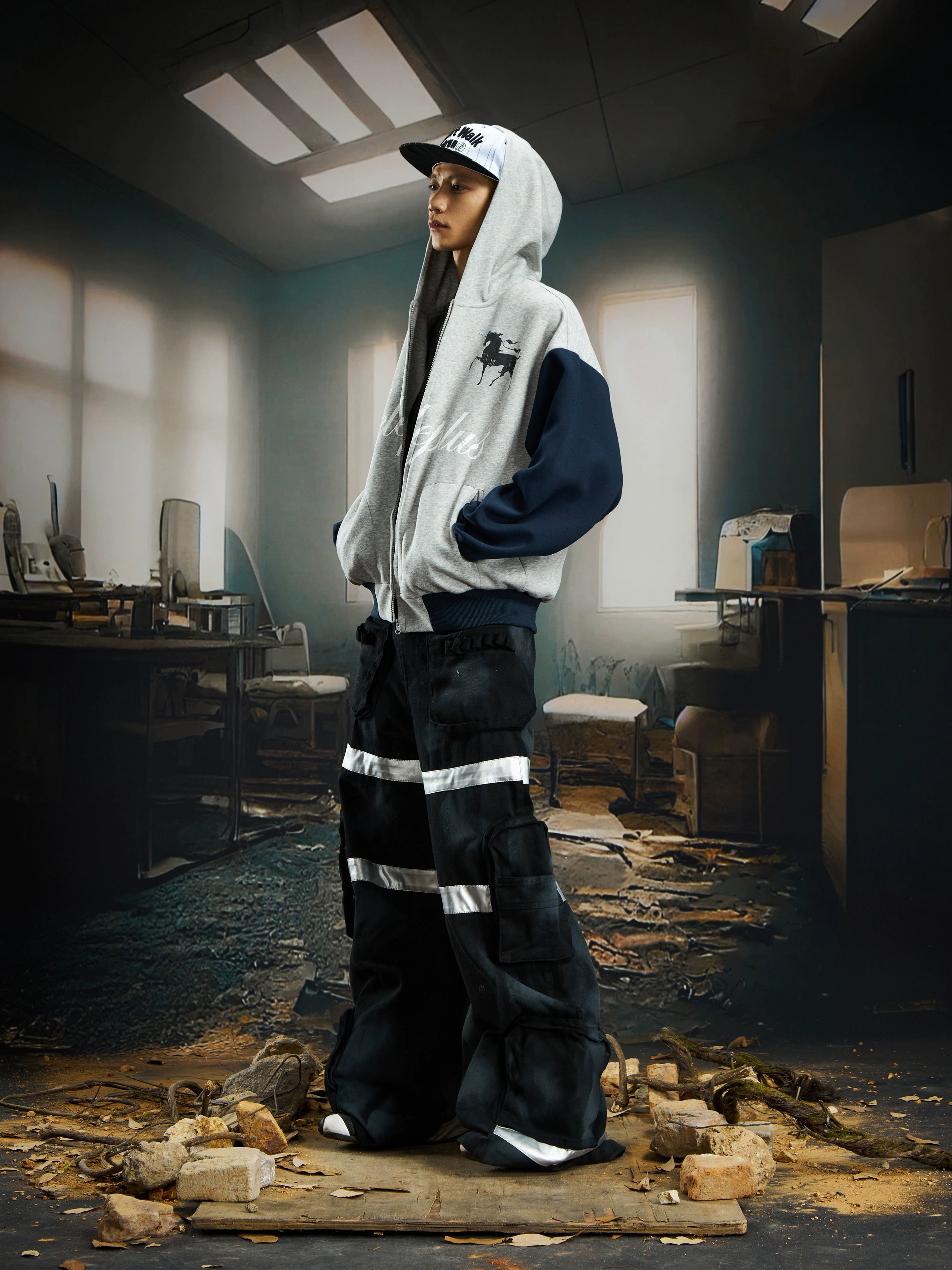 NOMANIAI Versatile Contrasting Color Stitching To Make Old Printed Jackets