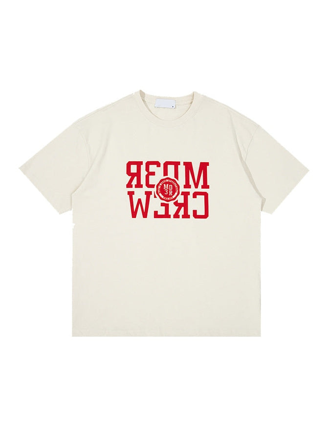 UNF mirror flip flocking pure cotton Tee