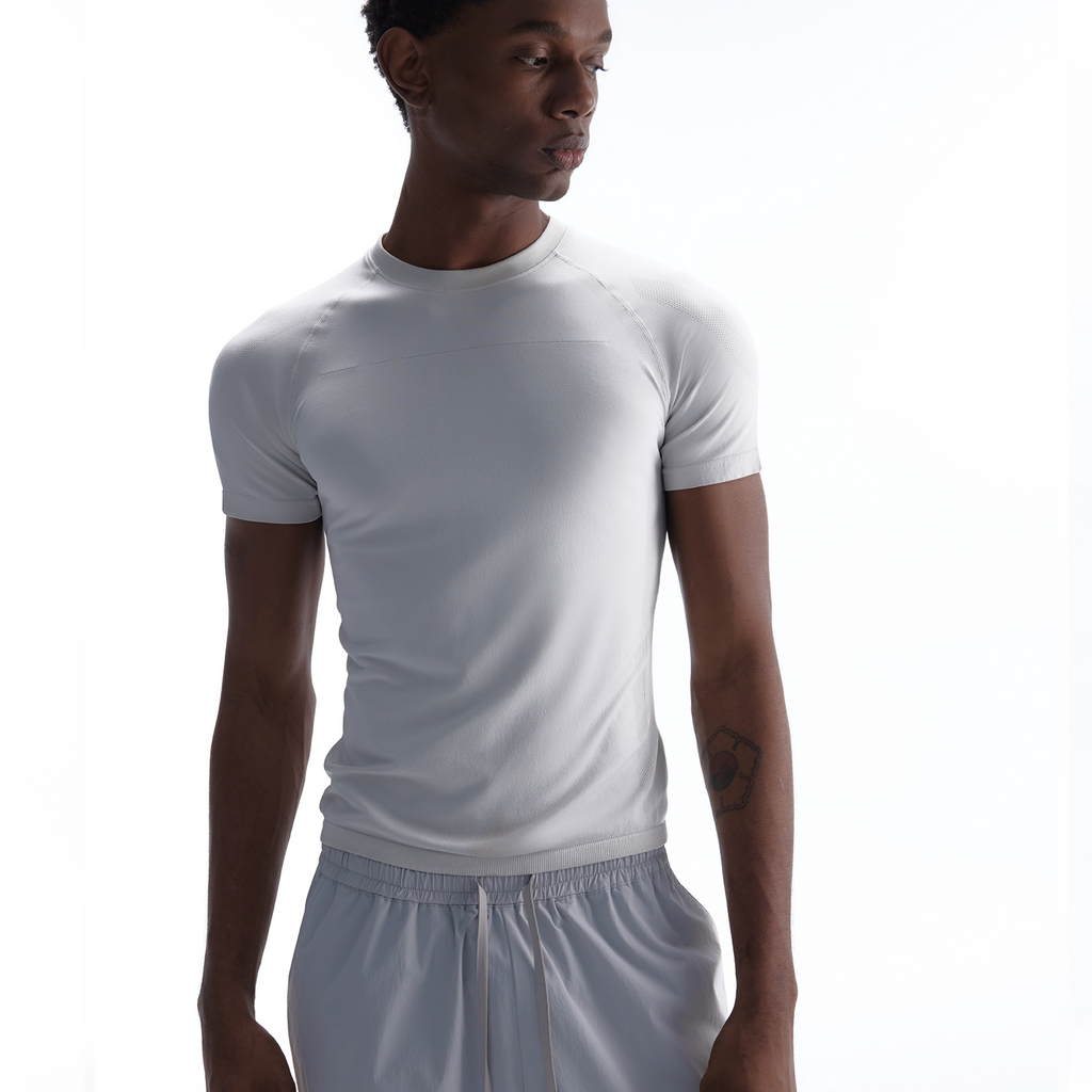 BEVAN UP Slim Fit Quick-Dry Breathable Jacquard Tee