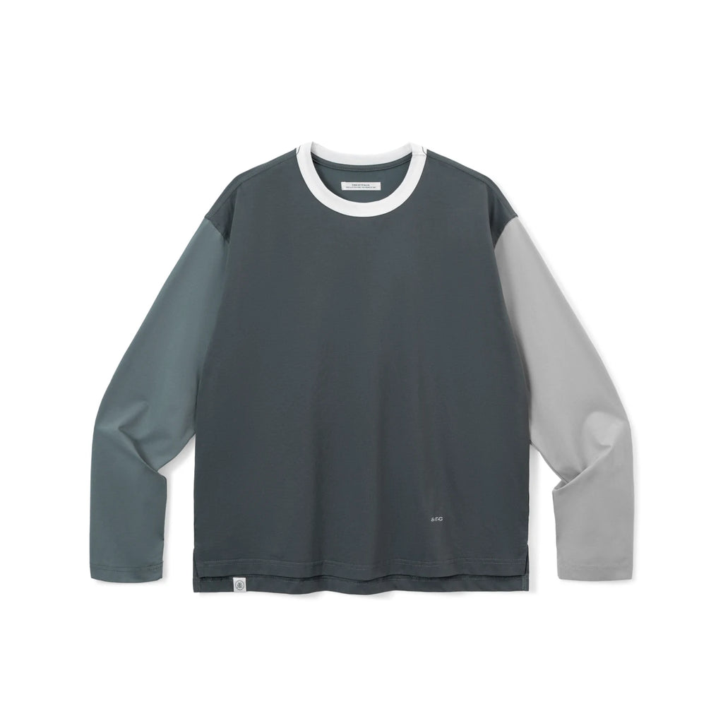 SUPERTOFU Color-Block Moisture-Wicking Loose Long-Sleeve Tee