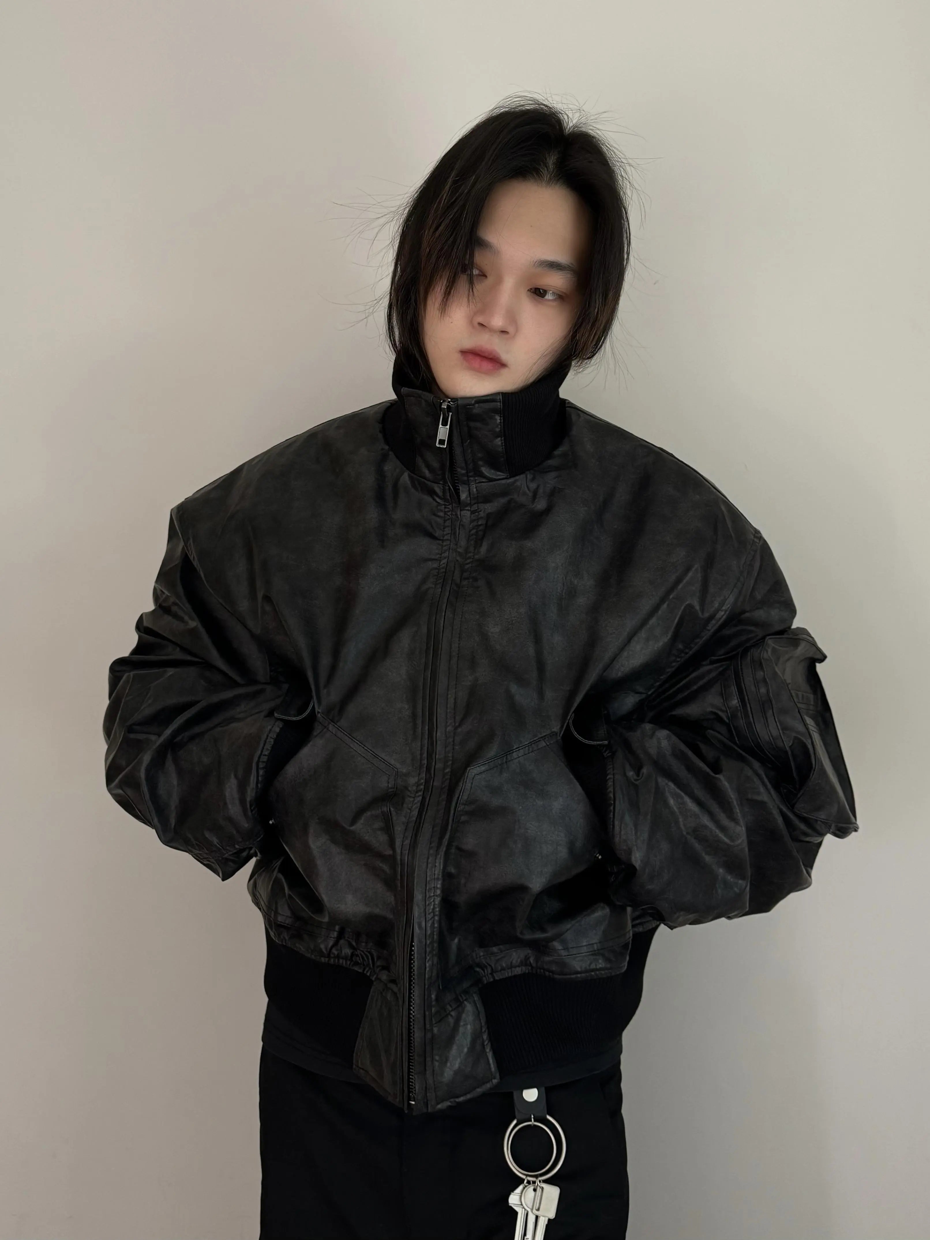 URRRGE Retro Short High-end Leather Jacket