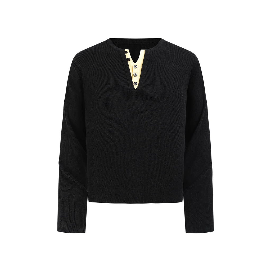 MANUSCRIPT Sailor Collar Cashmere-Blend Ribbed Knit Polo