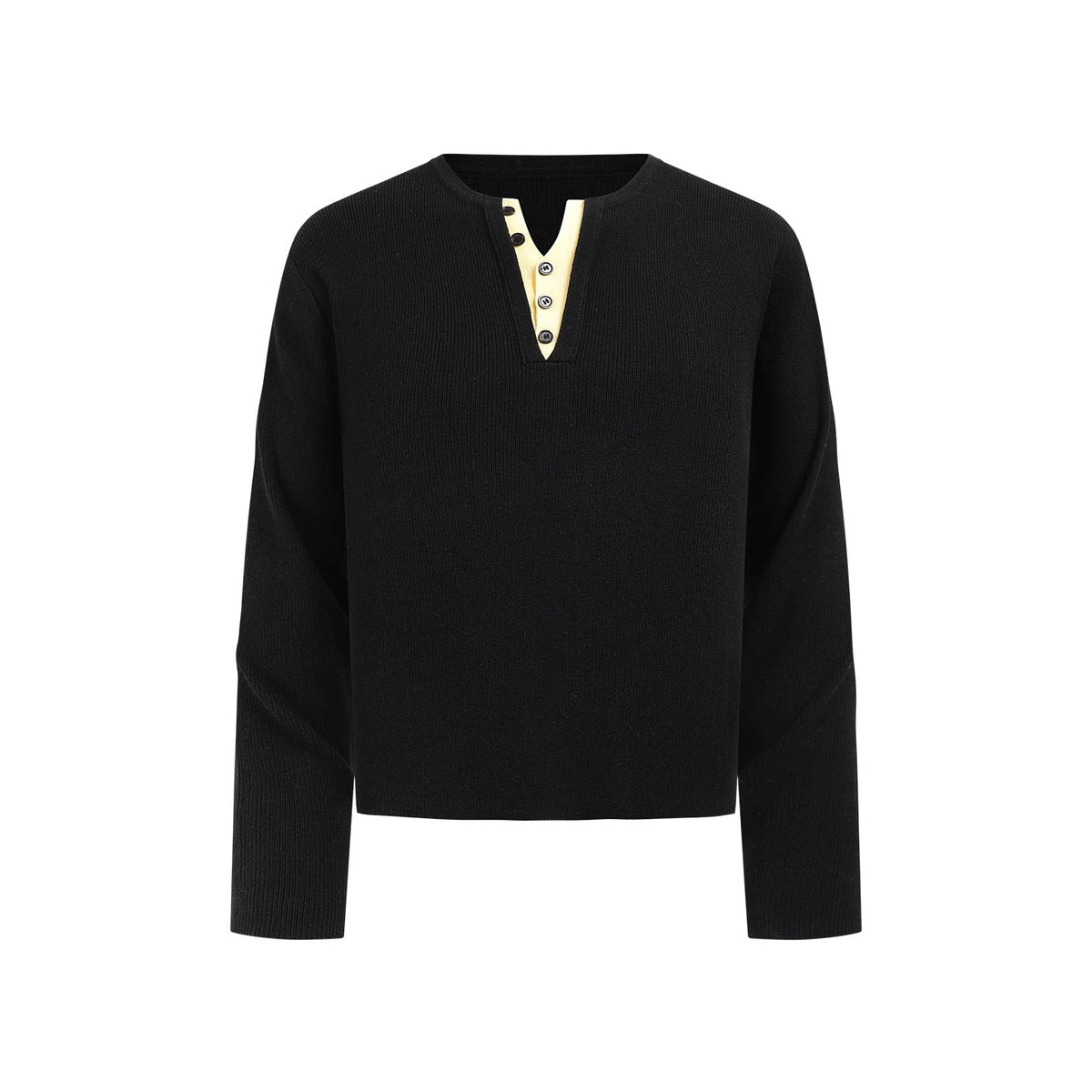 MANUSCRIPT Sailor Collar Cashmere-Blend Ribbed Knit Polo
